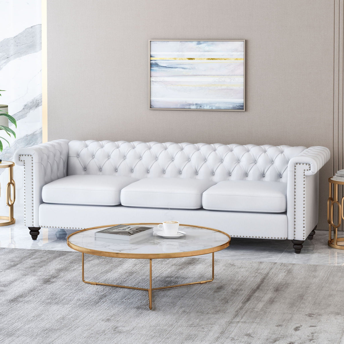 Chesterfield Style 3 Seater Sofa With Deep Button Tufting, photo 15 of 16