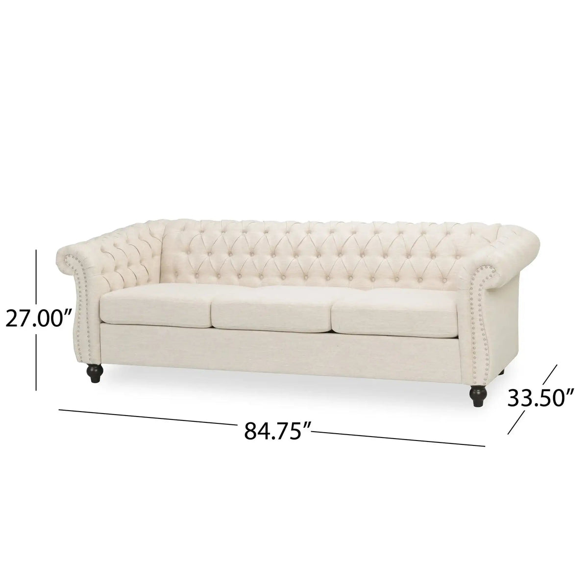 Chesterfield Style 3 Seater Sofa With Deep Button Tufting, photo 6 of 16