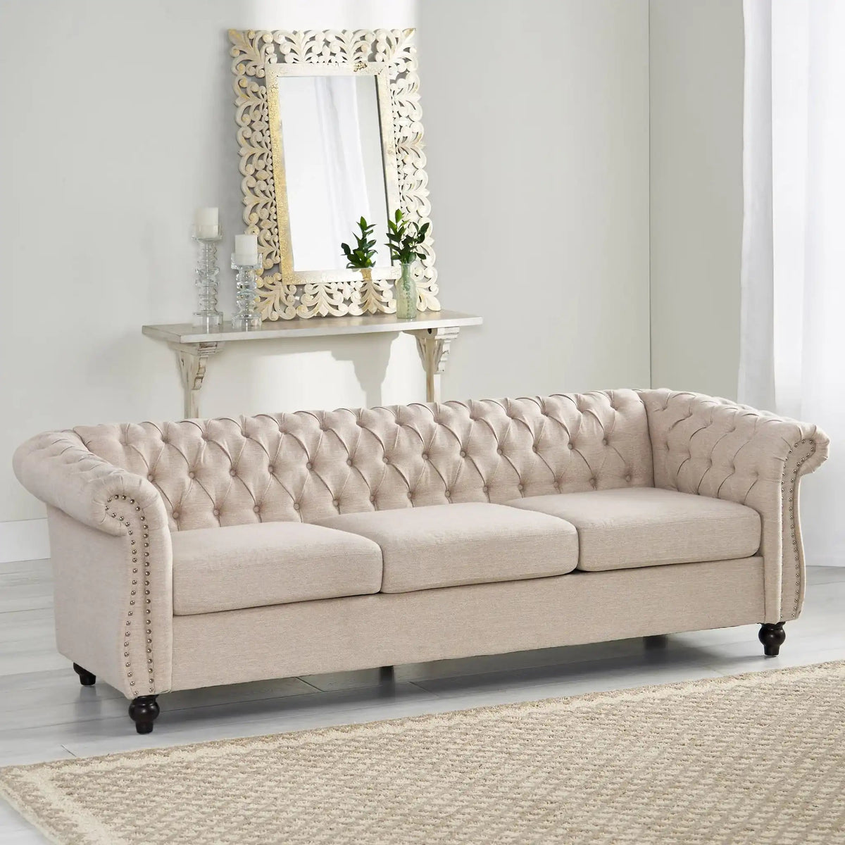 Chesterfield Style 3 Seater Sofa With Deep Button Tufting, photo 7 of 16