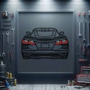 Corvette C8 Back View Metal Neon Car Wall Art - MTN0079