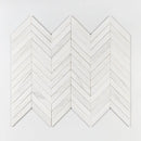 Bianco Dolomiti Honed Chevron Waterjet Marble Waterjet Mosaics 13x10