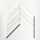 Bianco Dolomiti Honed Chevron Waterjet Marble Waterjet Mosaics 13x10