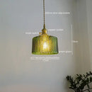 GobekUsa Green Glass Pendant Light Chandelier - Nordic LED Hanging Lamp for Home Decor