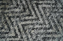 Chevron Silver and Black Shaded Scandinavian 5x8 Bamboo Silk Flatwoven Area Rug | HL36