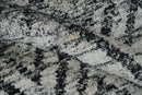 Chevron Silver and Black Shaded Scandinavian 5x8 Bamboo Silk Flatwoven Area Rug | HL36