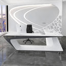 Chevron · White L-Shaped Executive Desk