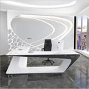 Chevron · White L-Shaped Executive Desk