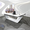 Chevron · White L-Shaped Executive Desk