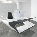 Chevron · White L-Shaped Executive Desk