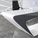 Chevron · White L-Shaped Executive Desk