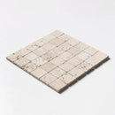 Chiaro Tumbled 2x2 Travertine Mosaics 12x12