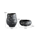 GobekUsa Black Resin Flower Pot Gold Accent Vase for Chic Home Decor