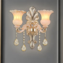 GobekUsa Chic Flower Shade Crystal Champagne Wall Light - Classic 1/2-Head Mounted Fixture