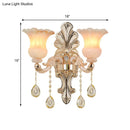 GobekUsa Chic Flower Shade Crystal Champagne Wall Light - Classic 1/2-Head Mounted Fixture