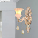 GobekUsa Chic Flower Shade Crystal Champagne Wall Light - Classic 1/2-Head Mounted Fixture