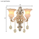 GobekUsa Chic Flower Shade Crystal Champagne Wall Light - Classic 1/2-Head Mounted Fixture