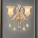GobekUsa Chic Flower Shade Crystal Champagne Wall Light - Classic 1/2-Head Mounted Fixture