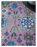 Chic Vibrant Hand Knotted Pink and Blue 8x10, 9x12, and 10x14 Traditional Wool Rug by The Rug Decor