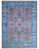 Chic Vibrant Hand Knotted Pink and Blue 8x10, 9x12, and 10x14 Traditional Wool Rug by The Rug Decor