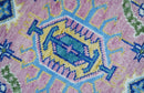 Chic Vibrant Hand Knotted Pink and Blue 8x10, 9x12, and 10x14 Traditional Wool Rug by The Rug Decor