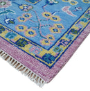 Chic Vibrant Hand Knotted Pink and Blue 8x10, 9x12, and 10x14 Traditional Wool Rug by The Rug Decor
