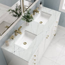 James Martin Chicago 60" Double Bathroom Vanity, Glossy White