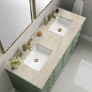 James Martin Chicago 60" Double Bathroom Vanity, Smokey Celadon