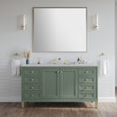 James Martin Chicago 60" Single Bathroom Vanity, Smokey Celadon
