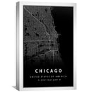 Chicago Black Map Canvas