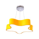GobekUsa Child Care Centre LED Hanging Light Kids Red/Green/Yellow Finish Drop Pendant with Star Acrylic Shade, 11"/15" W