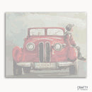 Child Waiting On Antique Car