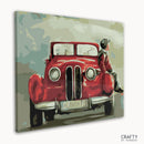 Child Waiting On Antique Car