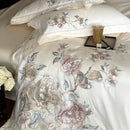 GobekUsa 5-Piece Chinese Flowers Bird Embroidery Bedding Set, 1000TC Egyptian Cotton, Queen King