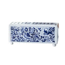 GobekUsa Blue White Porcelain Square Flowerpot Vase Chinese Retro Home Decor