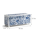 GobekUsa Blue White Porcelain Square Flowerpot Vase Chinese Retro Home Decor