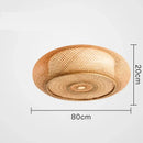 GobekUsa Bamboo Wicker Rattan Round Lantern Ceiling Light - Chinese Style Hand-Woven Fixture
