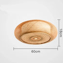 GobekUsa Bamboo Wicker Rattan Round Lantern Ceiling Light - Chinese Style Hand-Woven Fixture