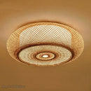 GobekUsa Bamboo Wicker Rattan Round Lantern Ceiling Light - Chinese Style Hand-Woven Fixture