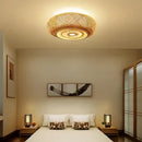 GobekUsa Bamboo Wicker Rattan Round Lantern Ceiling Light - Chinese Style Hand-Woven Fixture