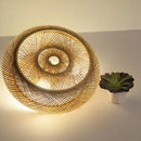 GobekUsa Bamboo Wicker Rattan Round Lantern Ceiling Light - Chinese Style Hand-Woven Fixture