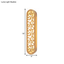GobekUsa Chinese Style Beige LED Flush Wall Sconce with Carved Wood Shade