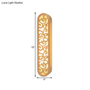 GobekUsa Chinese Style Beige LED Flush Wall Sconce with Carved Wood Shade