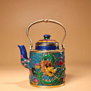 GobekUsa Dragon Cloisonné Enamel Pan: Hand-painted and Gilded Copper, Chinese Style