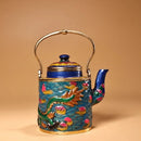GobekUsa Dragon Cloisonné Enamel Pan: Hand-painted and Gilded Copper, Chinese Style