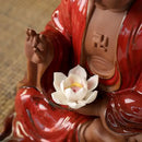 GobekUsa Ceramic Sakyamuni Buddha Statue 24cm - Chinese Style Decorative Ornament