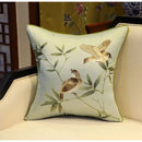 GobekUsa Birds Branches Embroidered Pillow Covers - Chinoiserie Style Chic Interiors