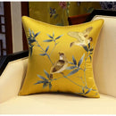 GobekUsa Birds Branches Embroidered Pillow Covers - Chinoiserie Style Chic Interiors