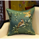 GobekUsa Birds Branches Embroidered Pillow Covers - Chinoiserie Style Chic Interiors