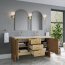 James Martin Hudson 60" Double Bathroom Vanity, Light Natural Oak