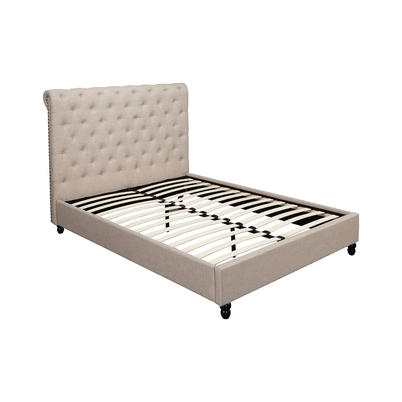 Chloe Queen Bed, Light Grey